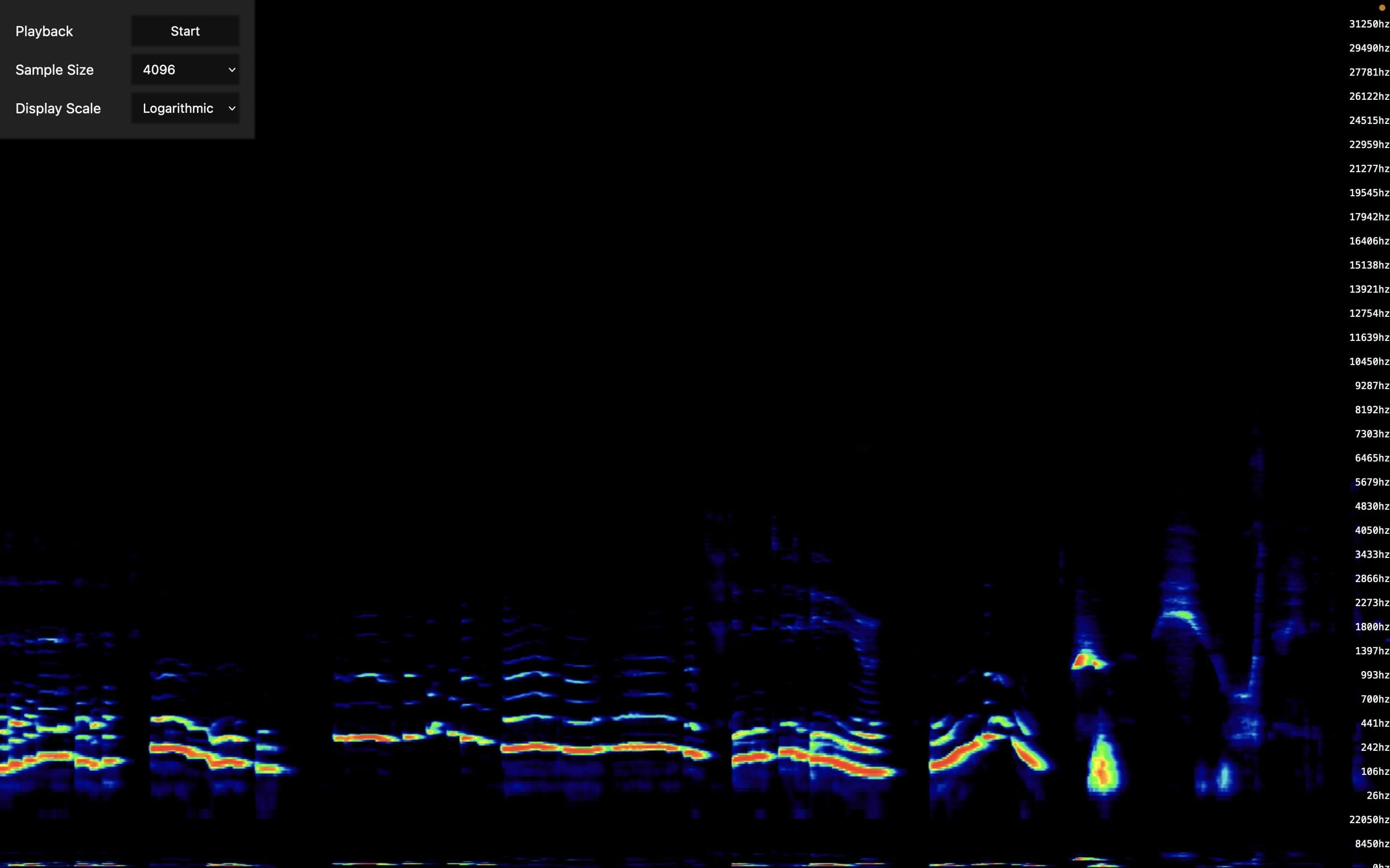 Screenshot of the Tone Sandbox frequency visualizer